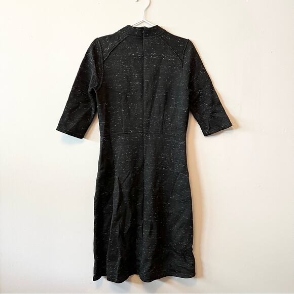 Sea New York dress wool blend mock neck charcoal grey space dye pattern shift - Picture 7 of 9